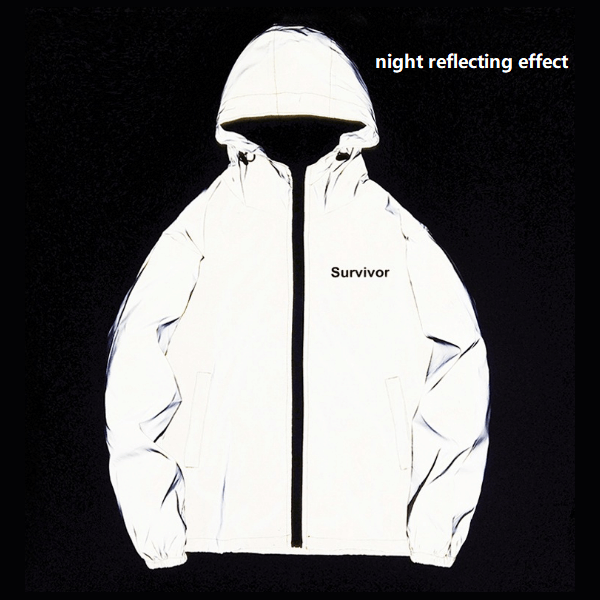 Reflektierende, modisch bedruckte Radsport-Laufjacke